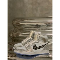 Air Jordan 1 High x Dior Crystals Silver Grey