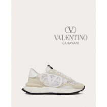 fakes valentino Ottawa Lace And Mesh Lacerunner Sneaker for Woman in White