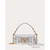 imitation valentino canada stores Locò Shoulder Bag Made In Polymeric Material for Woman in Transparent/optical White