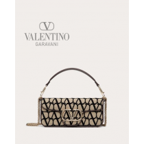 high quality fake valentino canada sale Locò Toile Iconographe Shoulder Bag for Woman in Beige/black