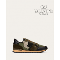 Buy replica Valentino toronto Mesh Fabric Camouflage Rockrunner Sneaker for Man in Military Green/beige