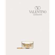 reps valentino canada locations Micro Bag With Locò Chain In Metallic Calfskin for Woman in Platinum