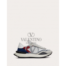 replicas valentino canada Netrunner Fabric And Suede Sneaker for Man in White/multicolor