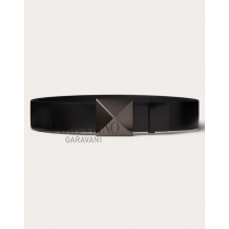 imitation valentino canada stores One Stud Shiny Calfskin Belt 40mm for Woman in Black