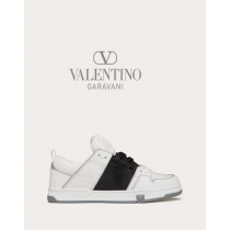 cheap knokcoff valentino canada outlet Open Skate Calfskin And Fabric Sneaker for Man in White/ Black