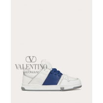 cheap fake valentino canada store Open Skate Calfskin And Fabric Sneaker for Man in White/blue