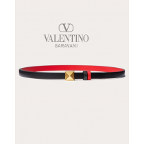 Replica valentino yorkdale toronto Reversible One Stud Belt In Glossy Calfskin 12 Mm for Woman in Black/pure Red