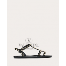Buy fake valentino canada outlet Rockstud Flat Rubber Sandal for Woman in Black