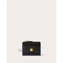 copy valentino canada yorkdale Roman Stud Nappa Leather Coin Purse With Zipper for Woman in Black