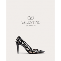 reps valentino canada locations Toile Iconographe Pump In Polymer And Patent Material 90mm for Woman in Black/transparent