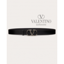 high quality fake valentino canada sale Vlogo Signature Calfskin Belt 30 Mm for Man in Black