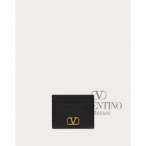 Knock off valentino canada store Vlogo Signature Grainy Calfskin Cardholder for Woman in Black