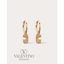 Buy fake valentino canada outlet Vlogo Signature Metal And Swarovski® Crystal Earrings for Woman in Gold