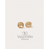 Knock off valentino canada store Vlogo Signature Metal And Swarovski® Crystal Earrings for Woman in Gold/crystal Silver