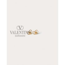 fakes valentino Ottawa Vlogo Signature Metal Earrings for Woman in Gold
