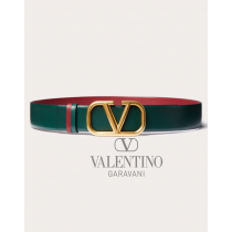 reps valentino canada locations Vlogo Signature Reversible Calfskin Belt 40 Mm for Man in English Green/ruby