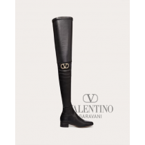 Replica valentino yorkdale toronto Vlogo Type Over-the-knee Boot In Stretch Nappa 30mm for Woman in Black