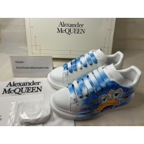 Alexander McQueen Sole Sneaker Unisex Calfskin 'Duck' Design White Blue