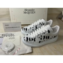 Alexander McQueen Sole Sneaker Unisex Calfskin Polka Dot Print White Black