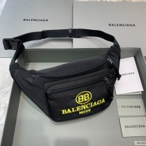 Balenciaga Canvas Belt Chest Waist Bag BB Mode Black