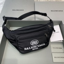 Balenciaga Canvas Belt Chest Waist Bag BB Mode Black White