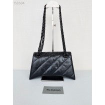 Balenciaga Crush Small Chain Bag 25.5CM Calfskin Black