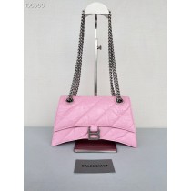 Balenciaga Crush Small Chain Bag 25.5CM Calfskin Pink
