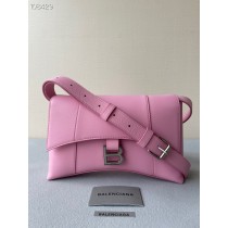 Balenciaga Downtown Shoulder Bag Semi Shiny Calfskin Pink