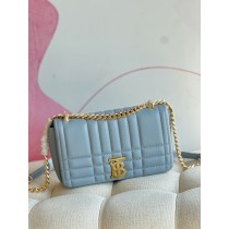 Burberry Lola Shoulder Bag Quilted Leather Blue