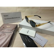 Celine Triomphe Metal 01 Sunglasses In Metal Gold Frame Gray Lenses