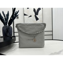Chanel 22 Bag AS3261 Small Calfskin Grey