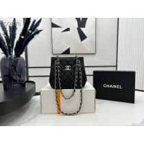Chanel Chain Tote Shoulder Bag AS3176 Caviar Skin Black