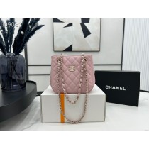 Chanel Chain Tote Shoulder Bag AS3176 Caviar Skin Light Pink