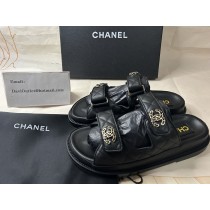 Chanel Quilted Dad Sandal Black