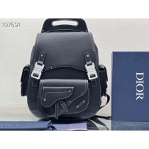 Dior Gallop Large Backpack Grained Calfskin Black White