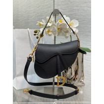 Dior Large Saddle Bag 24CM Goatskin Black