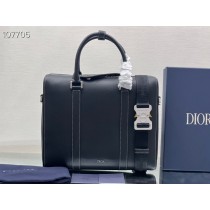 Dior Lingot Briefcase Navy Grained Calfskin 35CM
