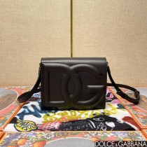 Dolce & Gabbana Calfskin DG Logo Crossbody Bag Black