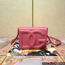 Dolce & Gabbana Calfskin DG Logo Crossbody Bag Pink