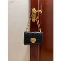 Dolce & Gabbana Devotion Crossbody Bag Quilted Nappa Leather Black