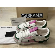 Dolce & Gabbana Portofino Sneaker Calfskin White Pink Green