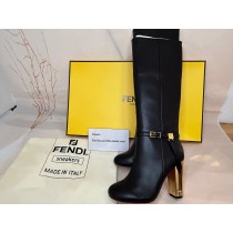 Fendi Delfina 105 mm Calfskin High-heeled Boots Black