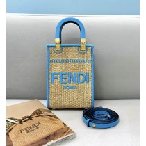 Fendi Mini Sunshine Shopper Mini-Bag Natural Blue
