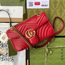 Gucci Marmont Matelassé Shoulder Bag 443497 Red
