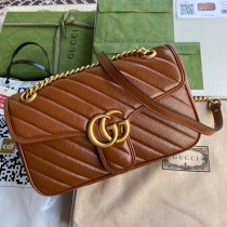 Gucci Marmont Matelassé Shoulder Bag 443497 Brown