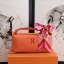 Hermes Trousse Bride-A-Brac Cosmetic Bag Orange