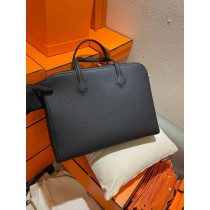 Hermes Victoria Light Briefcase Handbags Togo Leather Black