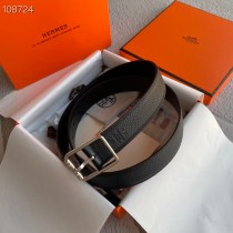 Hermes Women Reversible Leather Belt 32mm Black