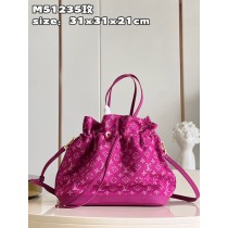 Louis Vuitton Monogram Denim Noeful MM Bucket Bag Pink