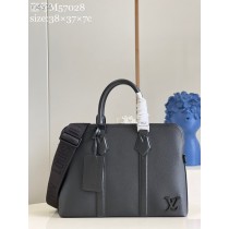 Louis Vuitton Takeoff Briefcase Men Aerogram Leather Black